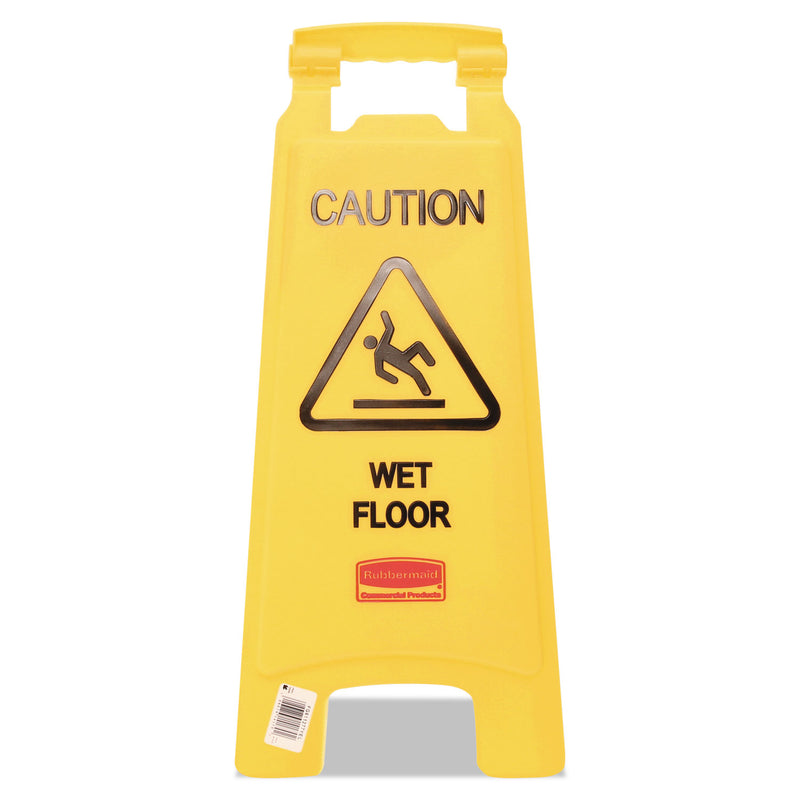 Rubbermaid Caution Wet Floor Sign, 11 x 12 x 25, Bright Yellow
