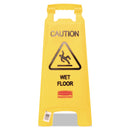 Rubbermaid Caution Wet Floor Sign, 11 x 12 x 25, Bright Yellow, 6/Carton