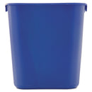 Rubbermaid Small Deskside Recycling Container, Rectangular, Plastic, 13.63 qt, Blue