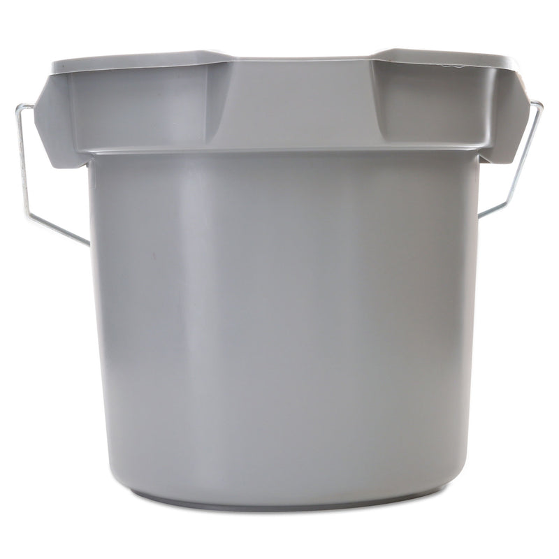 Rubbermaid 14 Quart Round Utility Bucket, Plastic, Gray, 12" dia