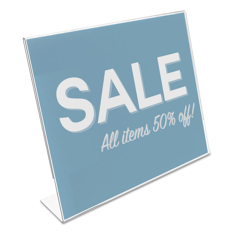deflecto Classic Image Slanted Sign Holder, Landscaped, 11 x 8.5 Insert, Clear
