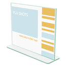 deflecto Superior Image Premium Green Edge Sign Holders, 11 x 8.5 Insert, Clear/Green