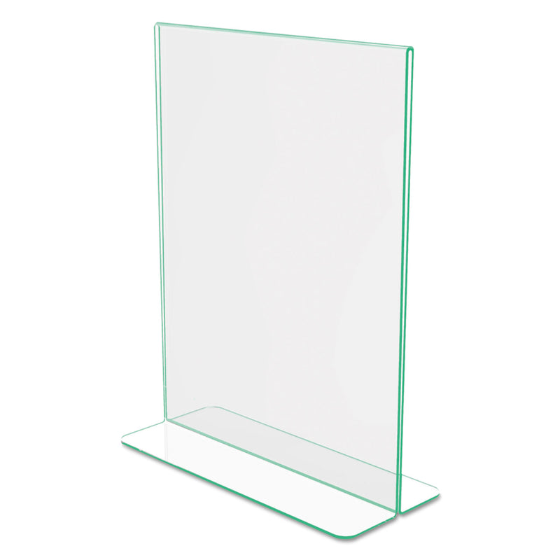 deflecto Superior Image Premium Green Edge Sign Holders, 8.5 x 11 Insert, Clear/Green