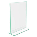 deflecto Superior Image Premium Green Edge Sign Holders, 8.5 x 11 Insert, Clear/Green