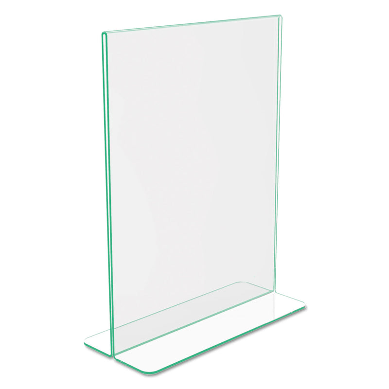 deflecto Superior Image Premium Green Edge Sign Holders, 8.5 x 11 Insert, Clear/Green