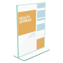 deflecto Superior Image Premium Green Edge Sign Holders, 8.5 x 11 Insert, Clear/Green