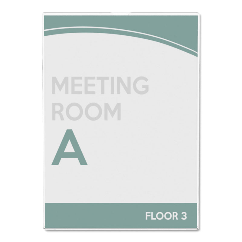 deflecto Superior Image Slanted Sign Holder, Portrait, 8.5 x 11 Insert, Clear