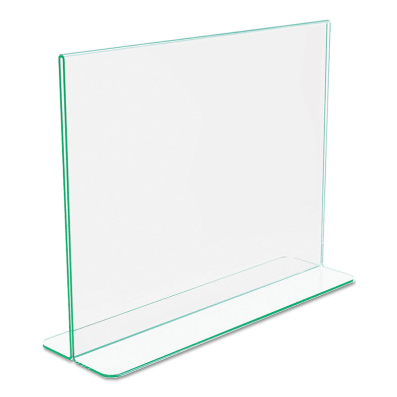 deflecto Superior Image Premium Green Edge Sign Holders, 11 x 8.5 Insert, Clear/Green