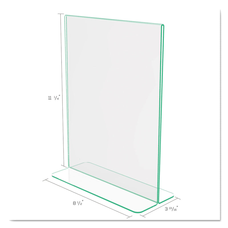deflecto Superior Image Premium Green Edge Sign Holders, 8.5 x 11 Insert, Clear/Green