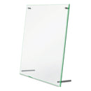 deflecto Superior Image Beveled Edge Sign Holder, Letter Insert, Clear/Green-Tinted Edges