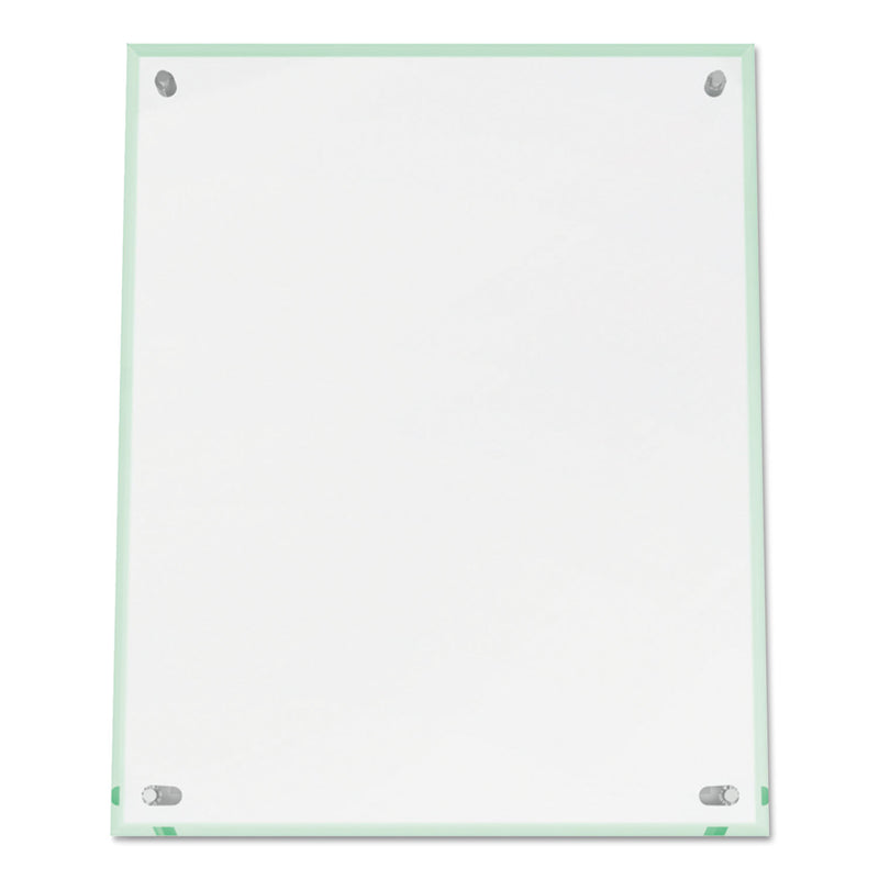 deflecto Superior Image Beveled Edge Sign Holder, Letter Insert, Clear/Green-Tinted Edges