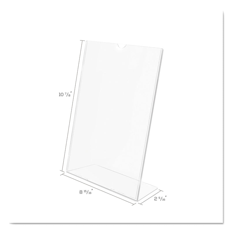 deflecto Superior Image Slanted Sign Holder, Portrait, 8.5 x 11 Insert, Clear