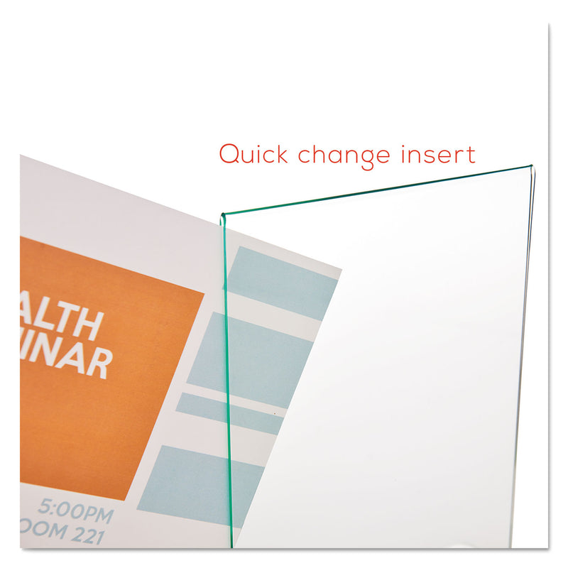 deflecto Superior Image Premium Green Edge Sign Holders, 8.5 x 11 Insert, Clear/Green