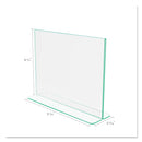 deflecto Superior Image Premium Green Edge Sign Holders, 11 x 8.5 Insert, Clear/Green