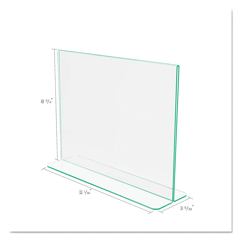 deflecto Superior Image Premium Green Edge Sign Holders, 11 x 8.5 Insert, Clear/Green