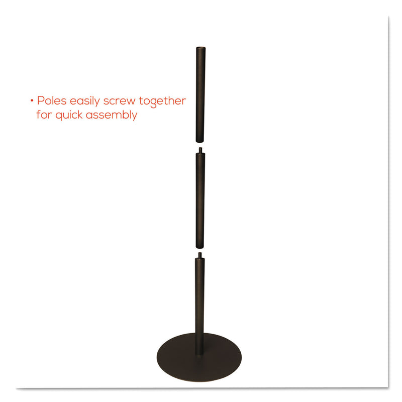 deflecto Double-Sided Magnetic Sign Display, 8.5 x 11 Insert, 56" Tall, Clear/Black