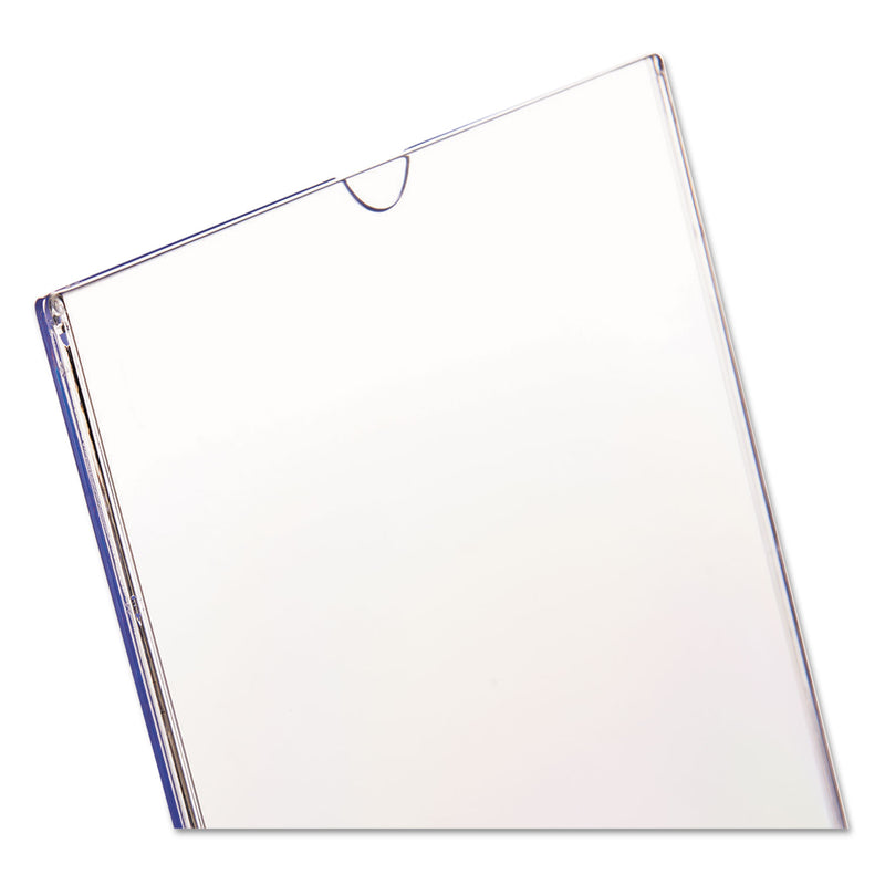 deflecto Superior Image Slanted Sign Holder, Portrait, 8.5 x 11 Insert, Clear