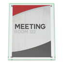 deflecto Superior Image Beveled Edge Sign Holder, Letter Insert, Clear/Green-Tinted Edges