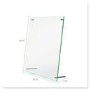 deflecto Superior Image Beveled Edge Sign Holder, Letter Insert, Clear/Green-Tinted Edges