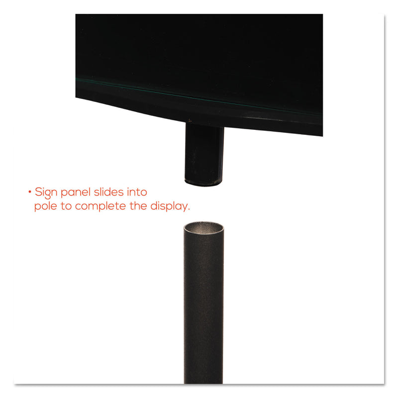 deflecto Double-Sided Magnetic Sign Display, 8.5 x 11 Insert, 56" Tall, Clear/Black