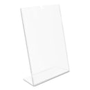 deflecto Superior Image Slanted Sign Holder, Portrait, 8.5 x 11 Insert, Clear