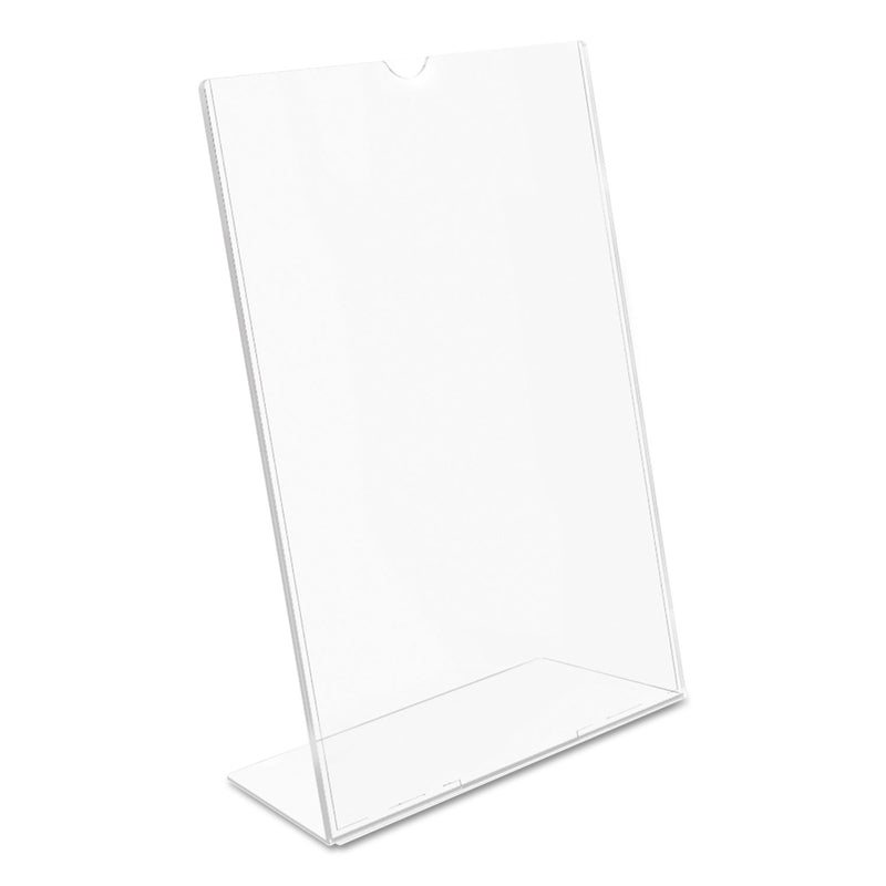 deflecto Superior Image Slanted Sign Holder, Portrait, 8.5 x 11 Insert, Clear