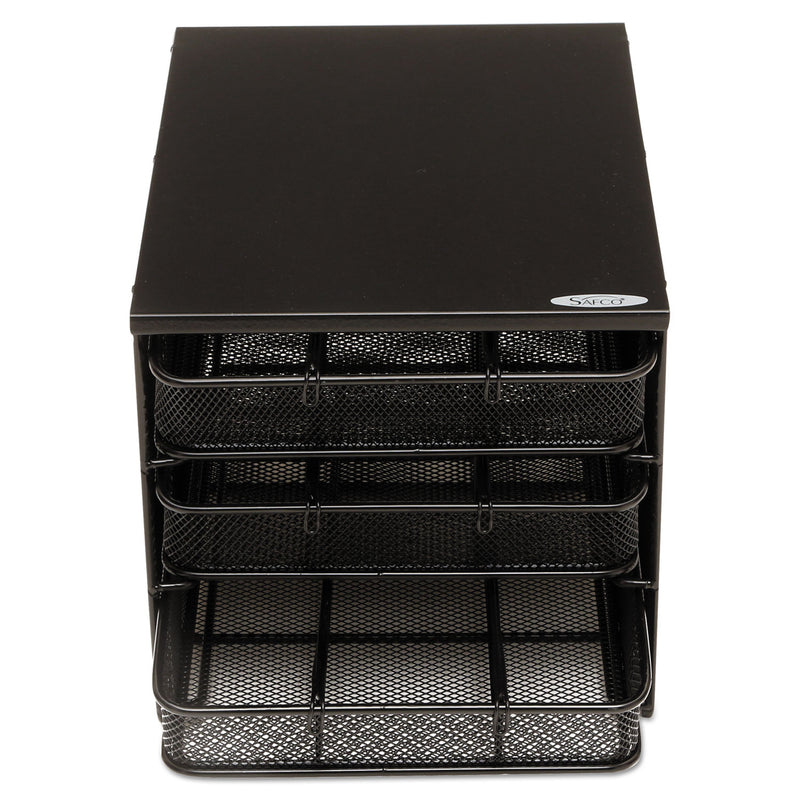 Safco 3 Drawer Hospitality Organizer, 7 Compartments, 11.5 x 8.25 x 8.25, Black