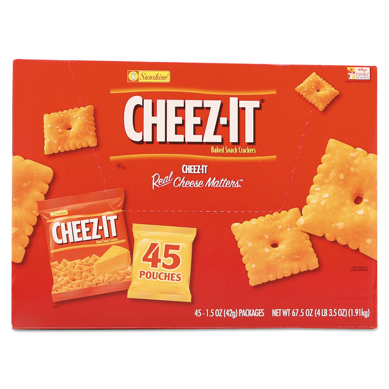 Sunshine Cheez-it Crackers, Original, 1.5 oz Pack, 45 Packs/Carton