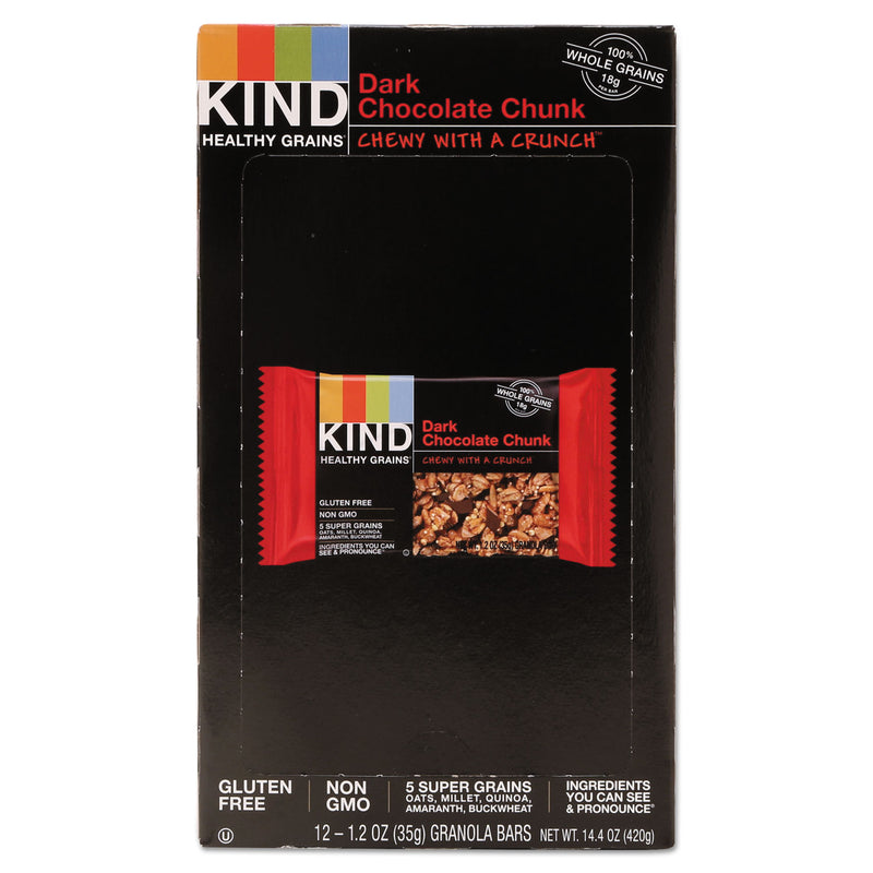 KIND Healthy Grains Bar, Dark Chocolate Chunk, 1.2 oz, 12/Box