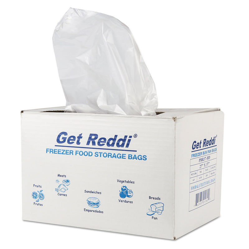Inteplast Group Get Reddi Freezer Food Storage Bags, 0.5 mil, 27" x 37", Natural, 200/Carton