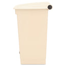 Rubbermaid Step-On Receptacle, Rectangular, Polyethylene, 18 gal, Beige