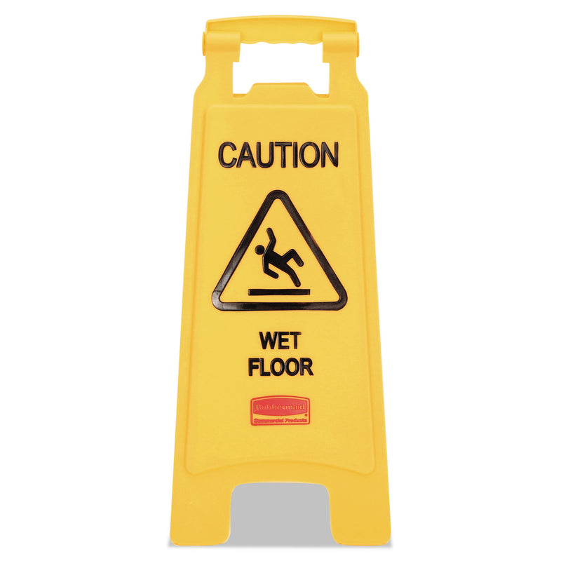 Rubbermaid Caution Wet Floor Sign, 11 x 12 x 25, Bright Yellow