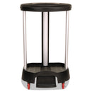 Rubbermaid Premium Step-On Linen Hamper, 30 gal, 20.38w x 22.25d x 37.88h, Aluminum/Plastic, Black