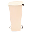 Rubbermaid Step-On Receptacle with Wheels, Rectangular, Polyethylene, 23 gal, Beige