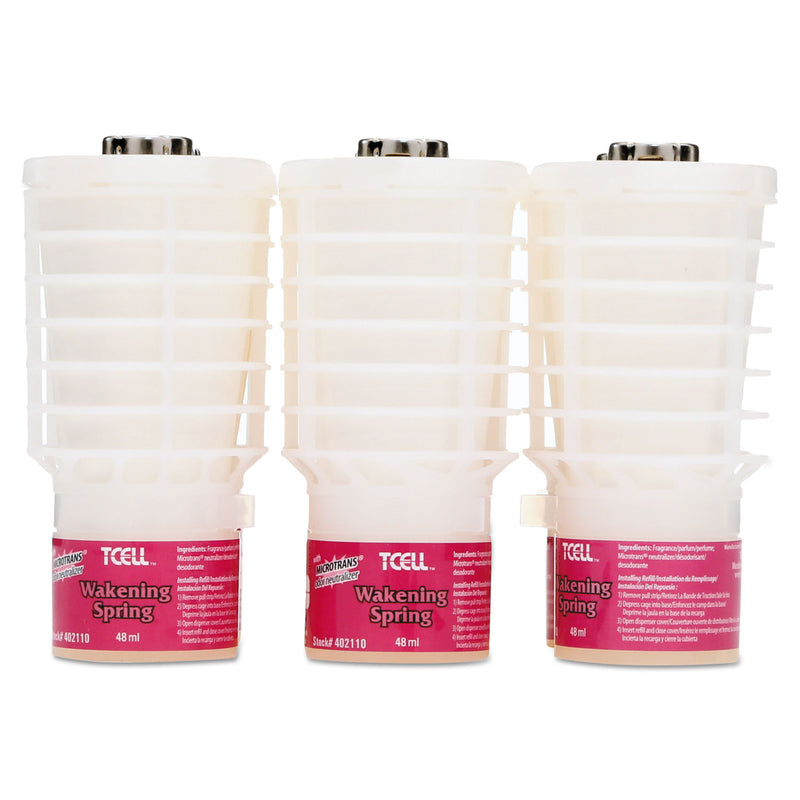 Rubbermaid TCell Microtrans Odor Neutralizer Refill, Awakening Spring, 48 ml, 6/Carton
