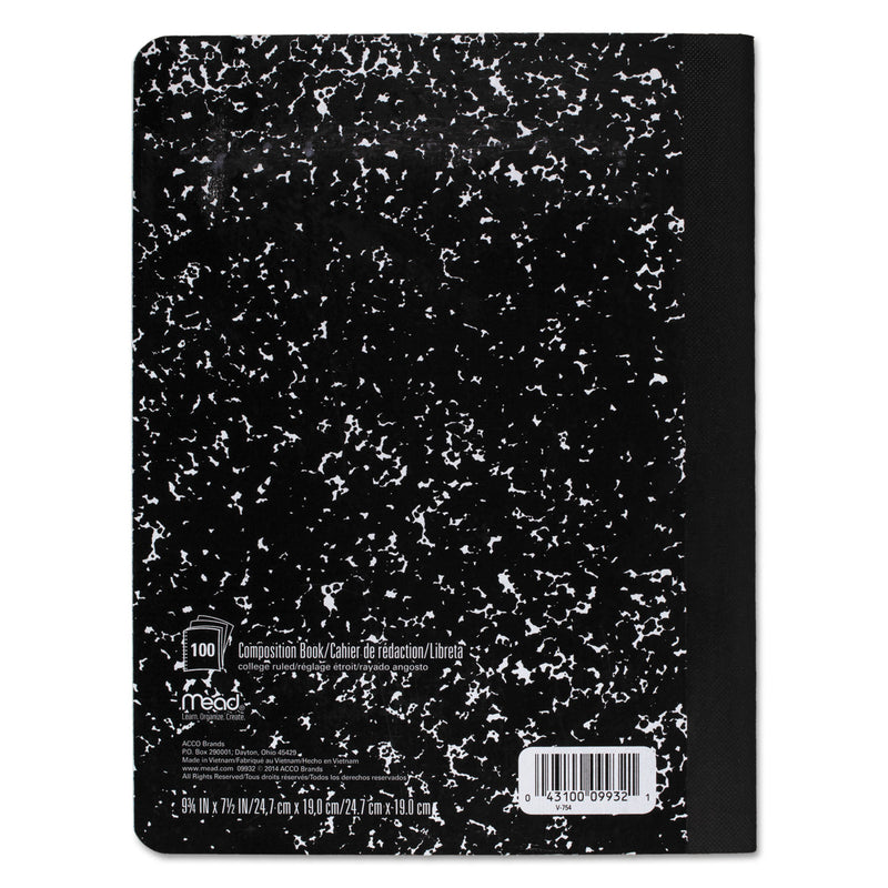 Mead Square Deal Composition Book, Medium/College Rule, Black Cover, 9.75 x 7.5, 100 Sheets