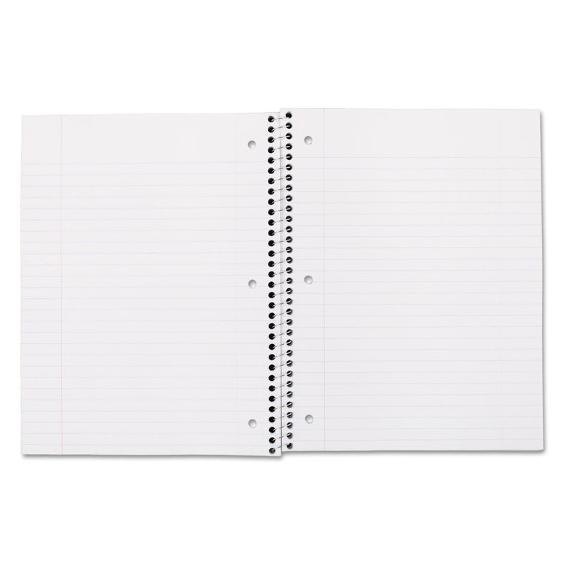 Mead Spiral Notebook, 3-Hole Punched, 1 Subject, Wide/Legal Rule, Randomly Assorted Covers, 10.5 x 7.5, 100 Sheets