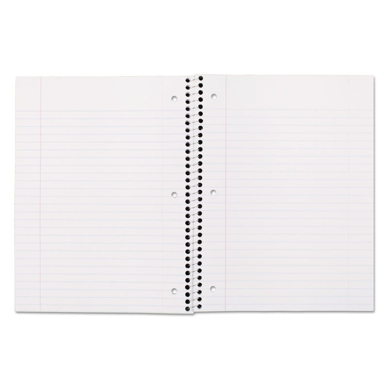 Mead Spiral Notebook, 3-Hole Punched, 1 Subject, Wide/Legal Rule, Randomly Assorted Covers, 10.5 x 7.5, 70 Sheets