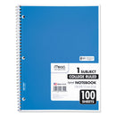 Mead Spiral Notebook, 3-Hole Punched, 1 Subject, Medium/College Rule, Randomly Assorted Covers, 11 x 8, 100 Sheets