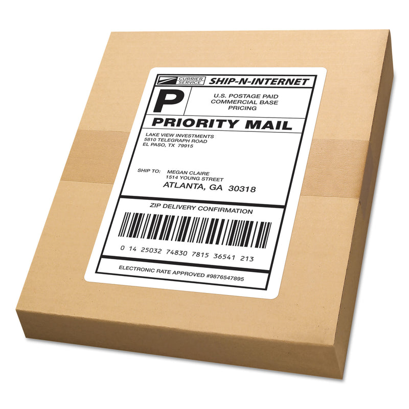 Avery White Shipping Labels-Bulk Packs, Inkjet/Laser Printers, 5.5 x 8.5, White, 2/Sheet, 250 Sheets/Box