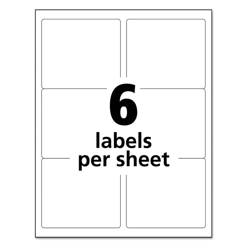 Avery White Shipping Labels-Bulk Packs, Inkjet/Laser Printers, 3.33 x 4, White, 6/Sheet, 250 Sheets/Box