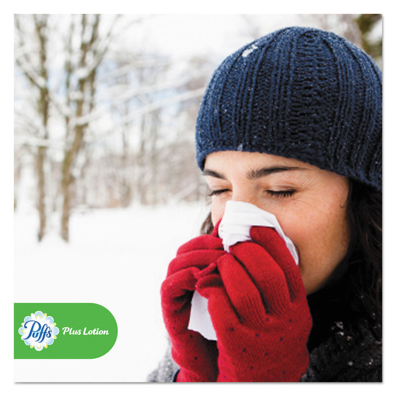 Puffs Plus Lotion Facial Tissue, 2-Ply, White, 124 Sheets/Box, 6 Boxes/Pack, 4 Packs/Carton