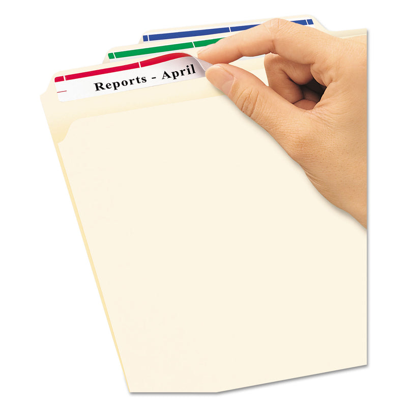 Avery Removable File Folder Labels with Sure Feed Technology, 0.66 x 3.44, White, 30/Sheet, 25 Sheets/Pack
