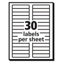 Avery Permanent TrueBlock File Folder Labels with Sure Feed Technology, 0.66 x 3.44, White, 30/Sheet, 25 Sheets/Pack