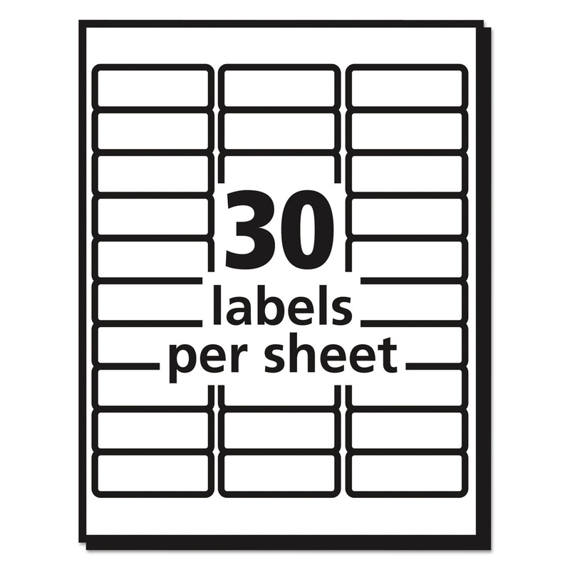 Avery Matte Clear Easy Peel Mailing Labels w/ Sure Feed Technology, Laser Printers, 1 x 2.63, Clear, 30/Sheet, 25 Sheets/Box