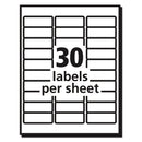 Avery Matte Clear Easy Peel Mailing Labels w/ Sure Feed Technology, Laser Printers, 1 x 2.63, Clear, 30/Sheet, 50 Sheets/Box