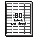 Avery Matte Clear Easy Peel Mailing Labels w/ Sure Feed Technology, Laser Printers, 0.5 x 1.75, Clear, 80/Sheet, 10 Sheets/Pack