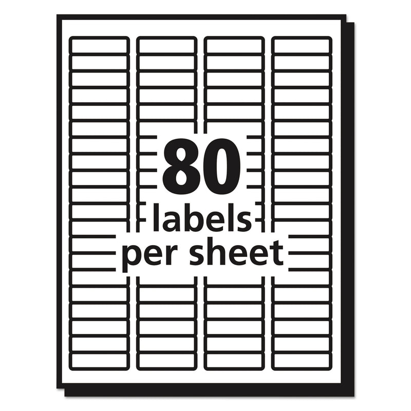 Avery Matte Clear Easy Peel Mailing Labels w/ Sure Feed Technology, Laser Printers, 0.5 x 1.75, Clear, 80/Sheet, 10 Sheets/Pack