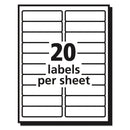Avery Matte Clear Easy Peel Mailing Labels w/ Sure Feed Technology, Laser Printers, 1 x 4, Clear, 20/Sheet, 50 Sheets/Box