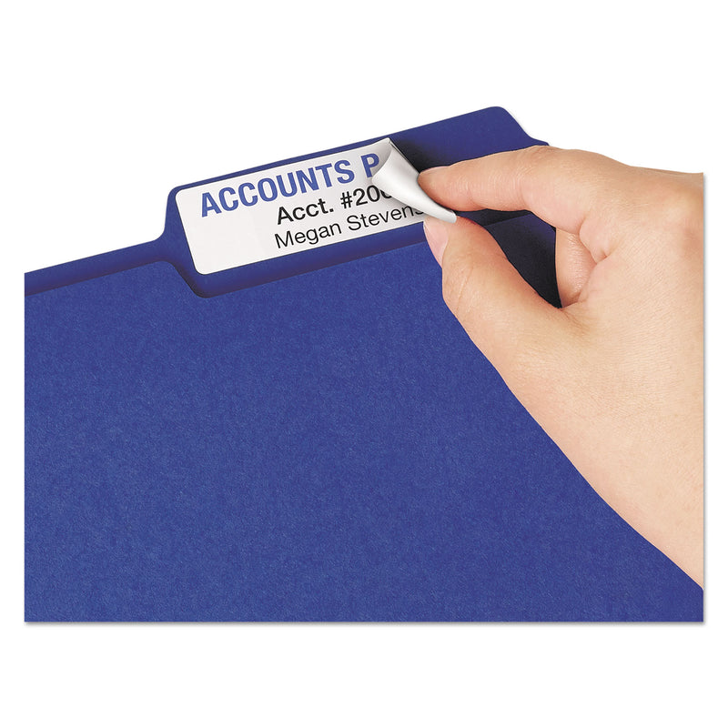 Avery Removable File Folder Labels with Sure Feed Technology, 0.94 x 3.44, White, 18/Sheet, 25 Sheets/Pack